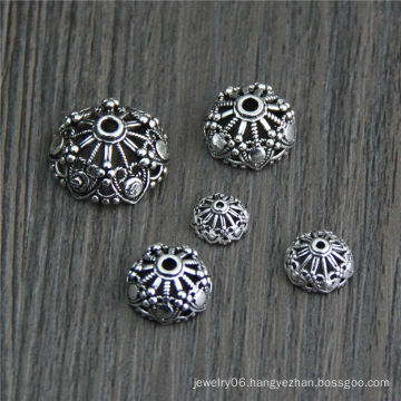 Vintage 925 Sterling Silver hollow Flower Bead Caps Accessories For Jewelry making